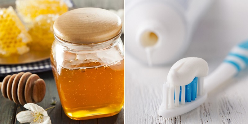 Dùng hỗn hợp mật ong và kem đánh răng trị thâm môi