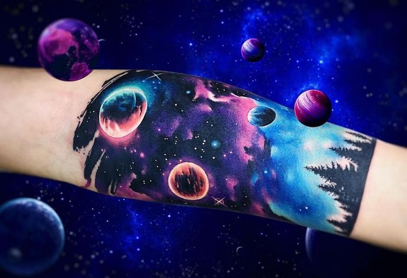 Tattoo galaxy full siêu ấn tượng