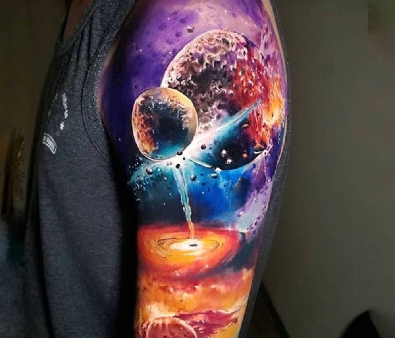 Tattoo galaxy full đầu sức hút