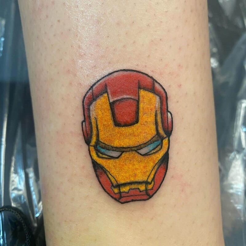 Hình xăm đầu Iron man mini 