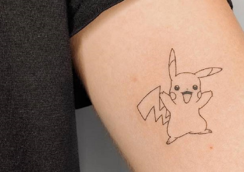 Hình xăm Pikachu mini đơn giản