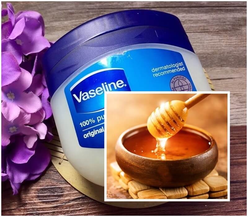Vaseline kết hợp với mật ong giúp xóa thâm cho môi